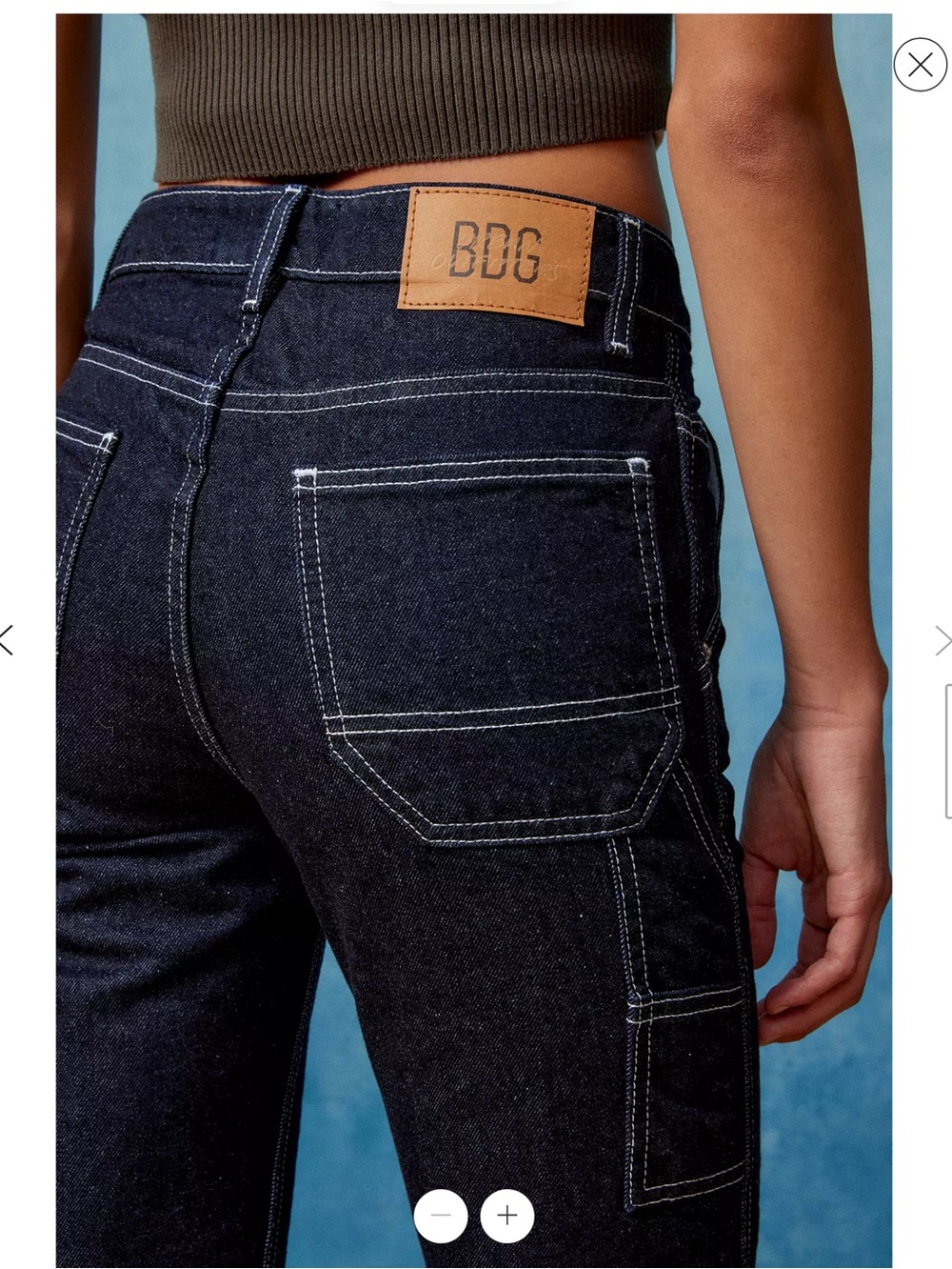 NWOT BDG High Waisted Slim Carpenter Jean Urban Outfitters Rise 27 Small Rigid